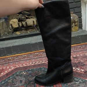 Same Edelman black leather heel boots. Size 5.5